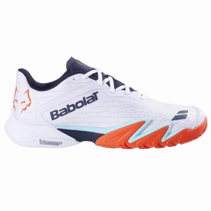 BABOLAT JET PREMURA 3 WHITE ORANGE BY. JUAN LEBRON SHOES