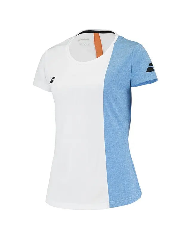 BABOLAT TOP PLAY SLEEVE WHITE BLUE WOMAN