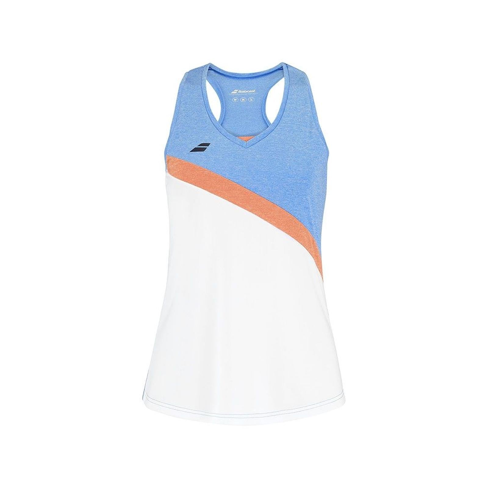 BABOLAT PLAY TANK TOP WHITE BLUE WOMAN - M
