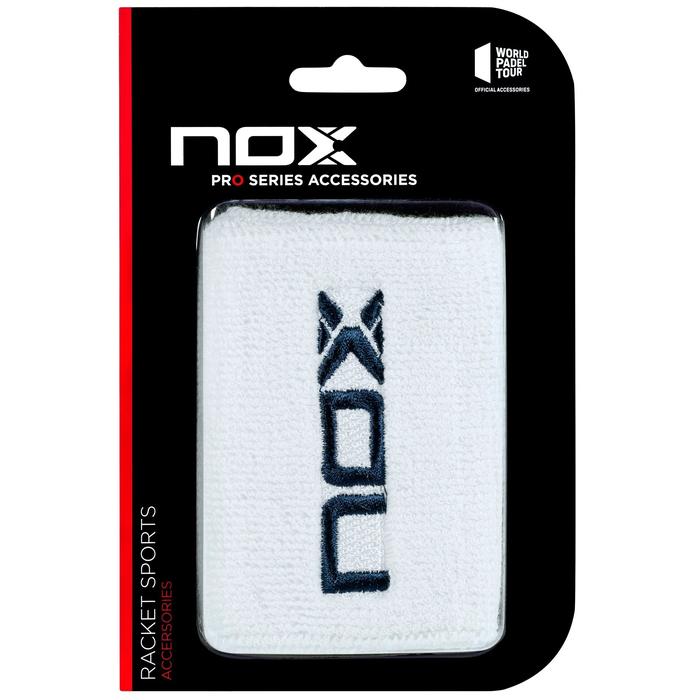 NOX WRISTBANDS WHITE DARK BLUE LOGO