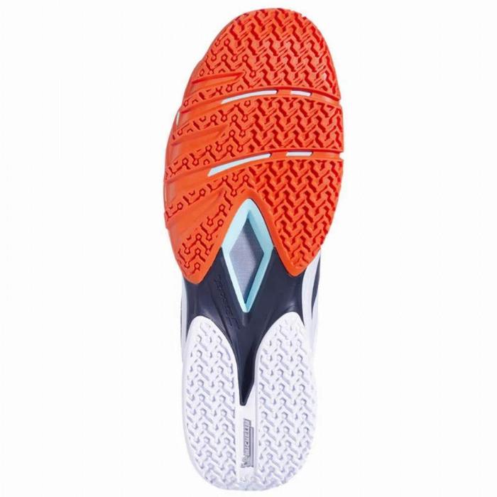 BABOLAT JET PREMURA 3 WHITE ORANGE BY. JUAN LEBRON SHOES