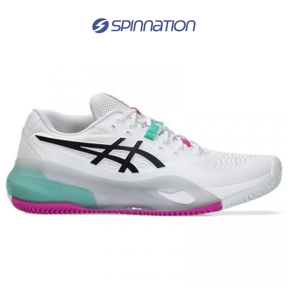 PADEL/TENNIS SHOES ASICS GEL RESOLUTION X CLAY WHITE AURORA GREEN SHOES