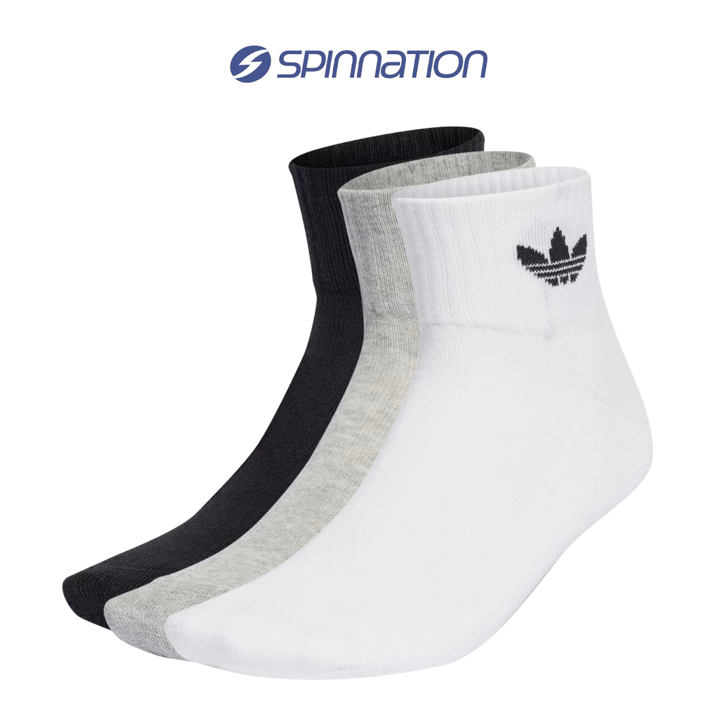 ADIDAS 1/4 3P - WHITE BLACK SOCKS