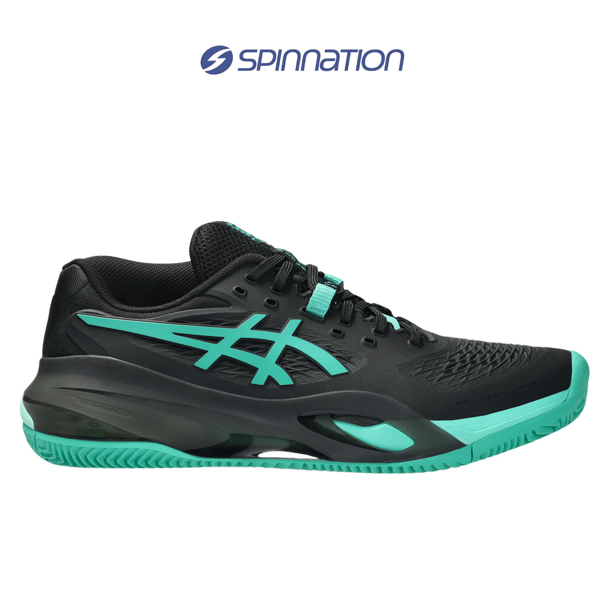 PADEL/TENNIS SHOES ASICS GEL RESOLUTION X CLAY BLACK GREEN AURORA SHOES