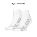 HEAD PERFORMANCE QUARTER SOCKS WHITE GREY 2 PAIRS