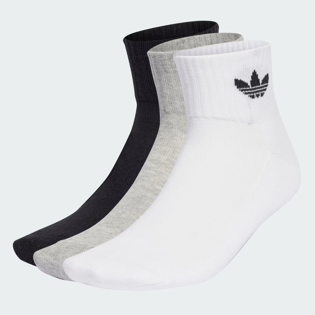 ADIDAS 1/4 3P - WHITE BLACK SOCKS