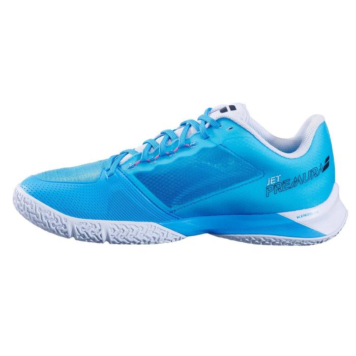 BABOLAT JET PREMURA 2 BLUE CYAN WHITE MEN SHOES BY. JUAN LEBRON