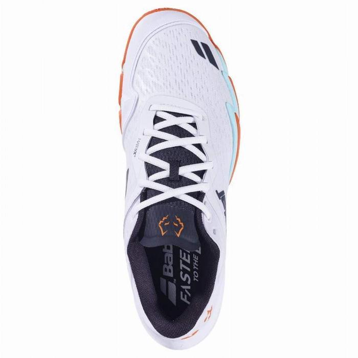 BABOLAT JET PREMURA 3 WHITE ORANGE BY. JUAN LEBRON SHOES