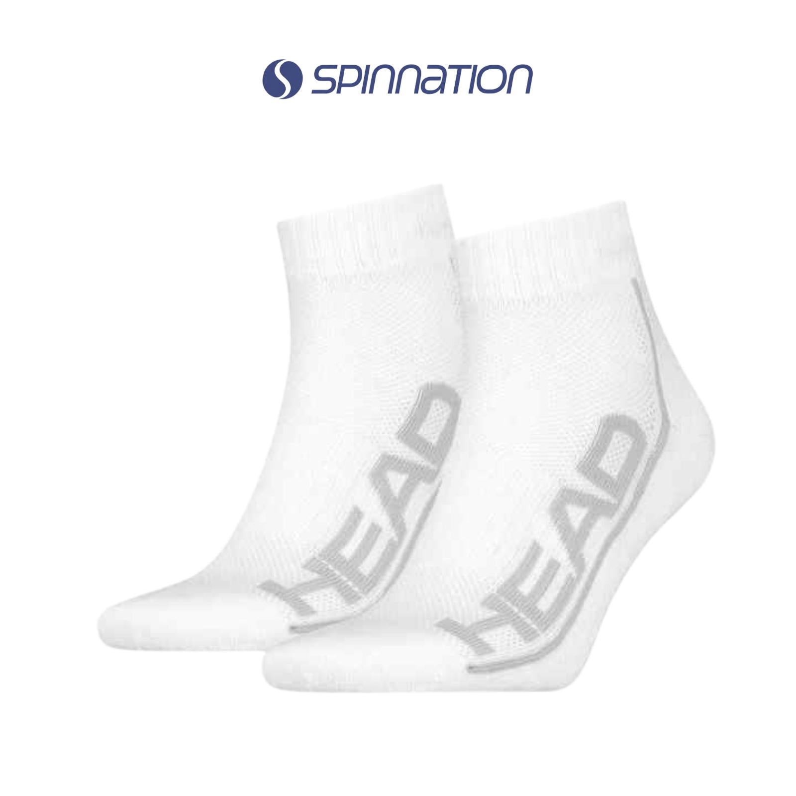 HEAD PERFORMANCE QUARTER SOCKS WHITE GREY 2 PAIRS