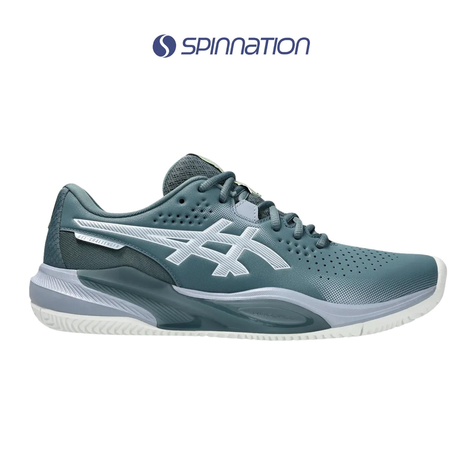 ASICS GEL CHALLENGER 15 CLAY GREEN STEEL GREY SHOES