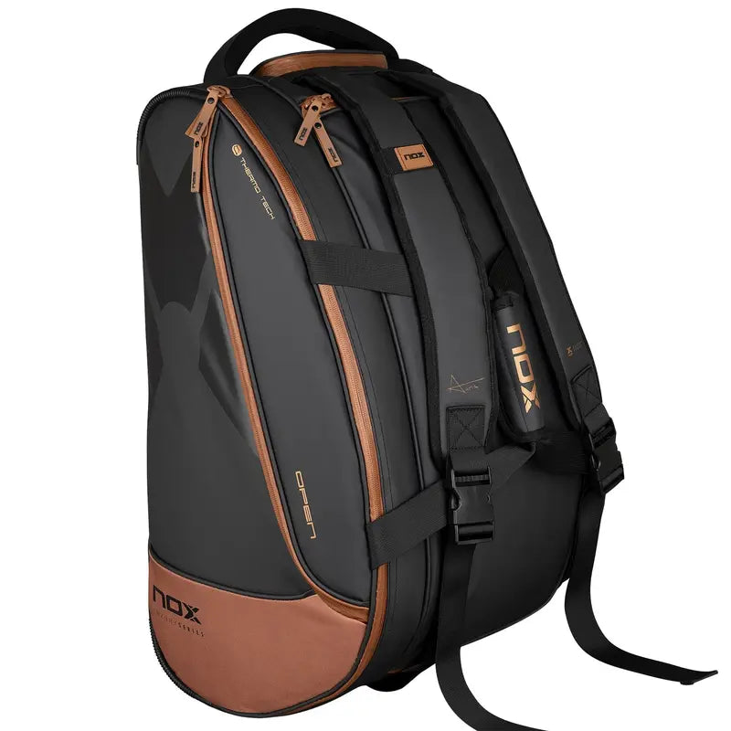 NOX AT10 LUXURY OPEN SERIES BLACK BROWN PADEL BAG