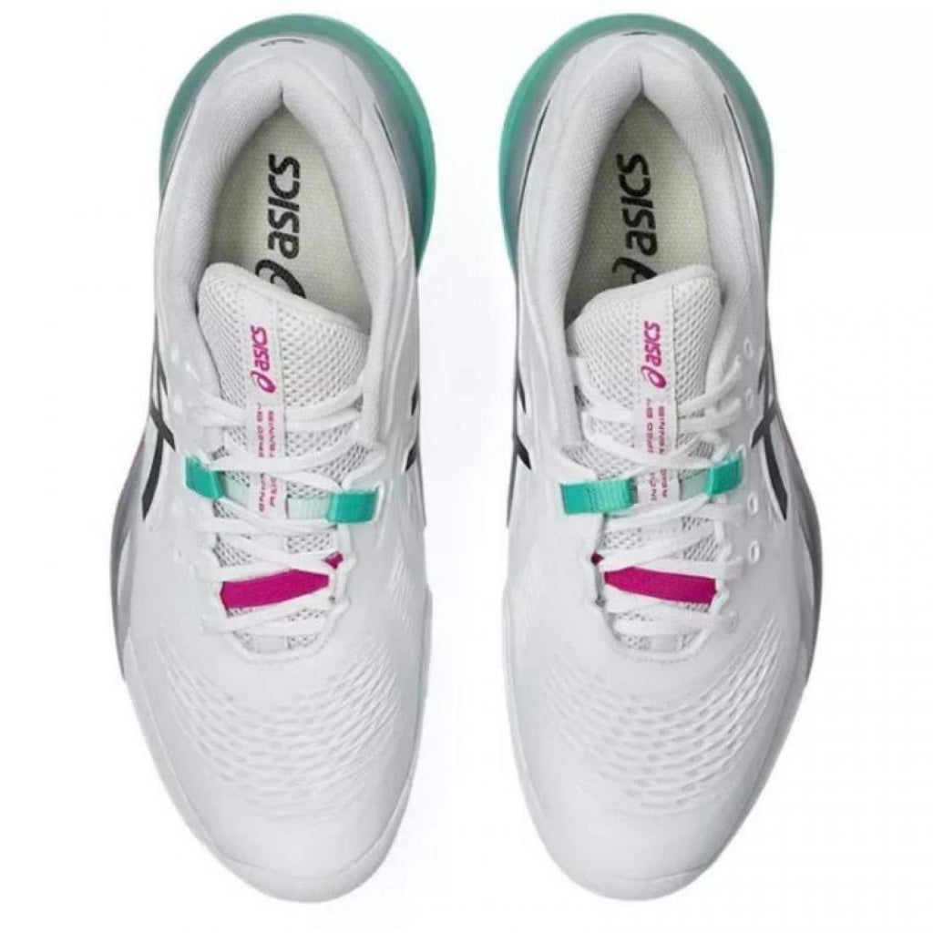 PADEL/TENNIS SHOES ASICS GEL RESOLUTION X CLAY WHITE AURORA GREEN SHOES