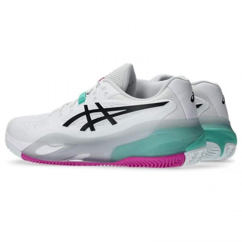 PADEL/TENNIS SHOES ASICS GEL RESOLUTION X CLAY WHITE AURORA GREEN SHOES