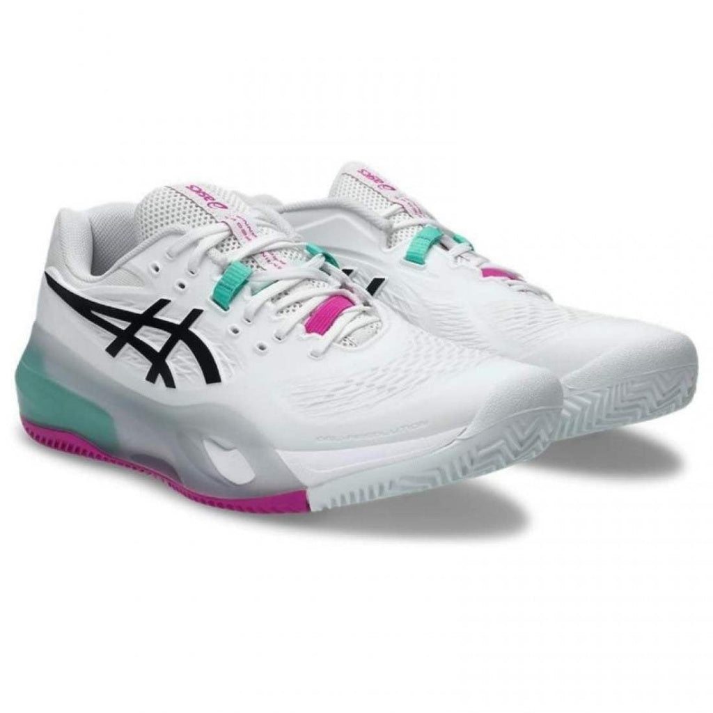 PADEL/TENNIS SHOES ASICS GEL RESOLUTION X CLAY WHITE AURORA GREEN SHOES