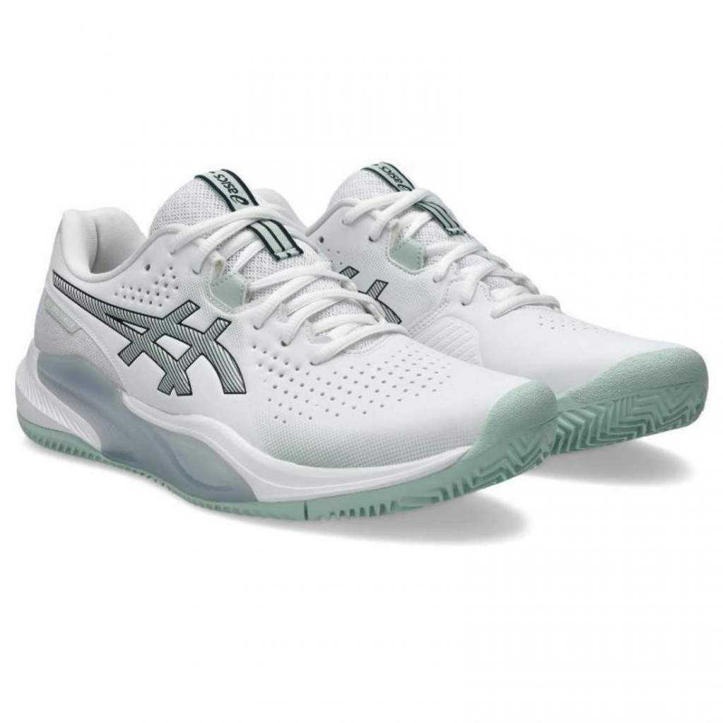 PADEL/TENNIS SHOES ASICS GEL CHALLENGER 15 CLAY WHITE GREEN WOMAN SHOES
