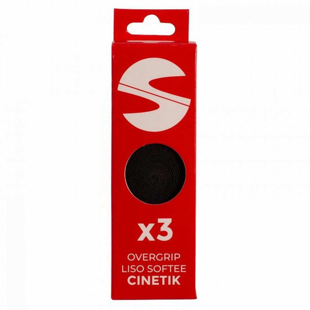 SOFTEE CINETIK SMOOTH BLACK OVERGRIPS 3 UNITS
